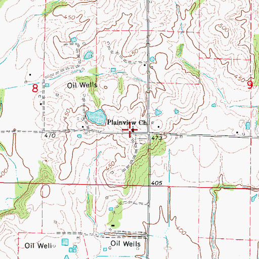 Topographic Map of Plainview Church, IL