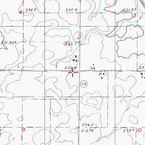 Topographic Map of Plainview School (historical), IL