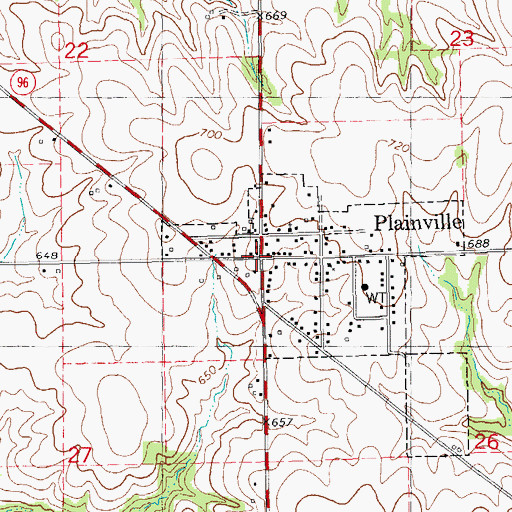 Topographic Map of Plainville, IL