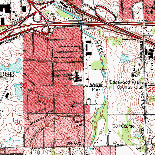 Topographic Map of Pleasantdale Middle School, IL