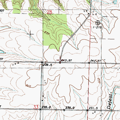 Topographic Map of Pleasant Drink School (historical), IL