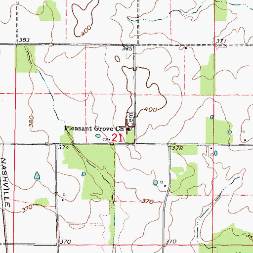 Topographic Map of Pleasant Grove Church, IL