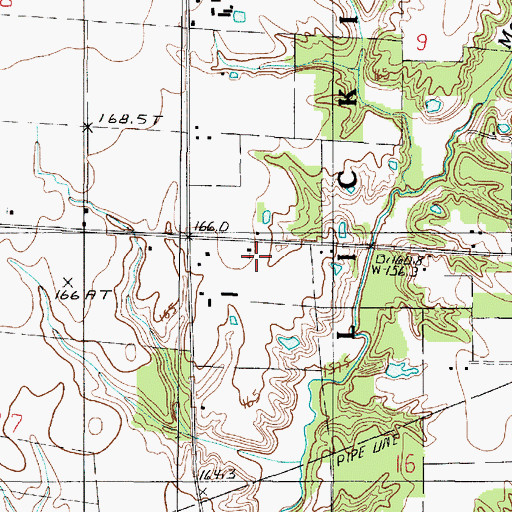 Topographic Map of Pleasant Grove Church, IL
