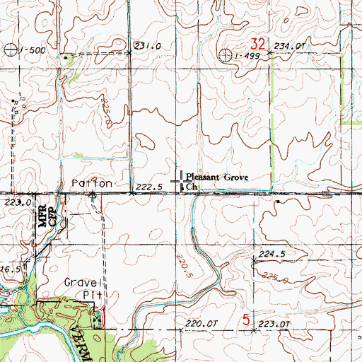 Topographic Map of Pleasant Grove United Methodist Church, IL