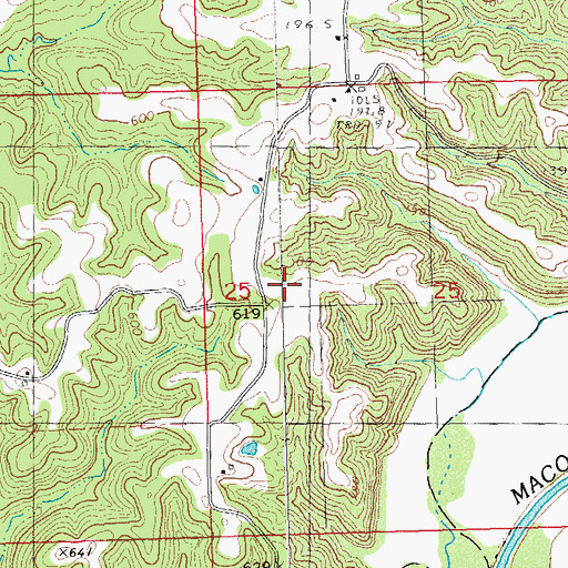 Topographic Map of Pleasant Grove School (historical), IL