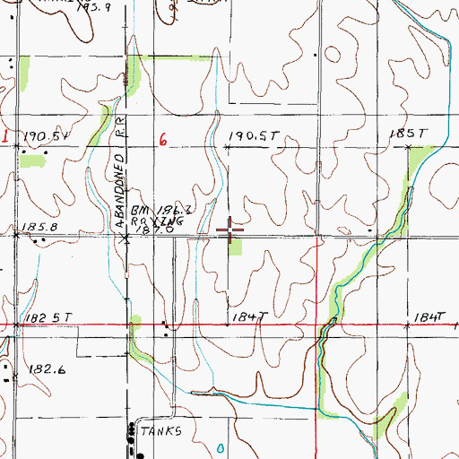 Topographic Map of Pleasant Grove School (historical), IL