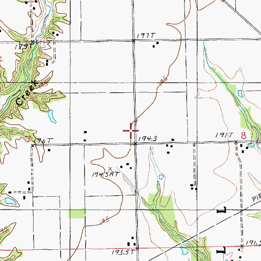 Topographic Map of Pleasant Grove School (historical), IL