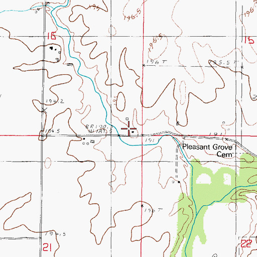 Topographic Map of Pleasant Grove School (historical), IL