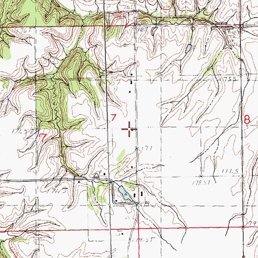 Topographic Map of Pleasant Grove School, IL