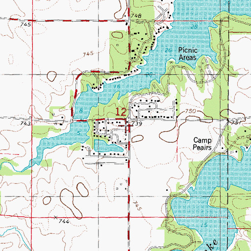 Topographic Map of Pleasant Grove School (historical), IL