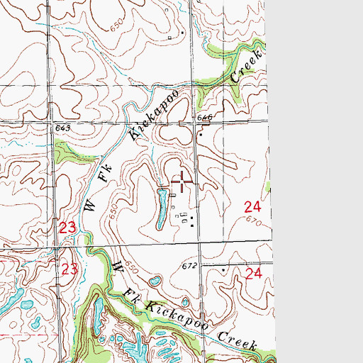 Topographic Map of Pleasant Grove School (historical), IL