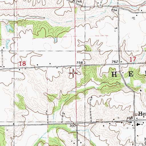 Topographic Map of Pleasant Grove School (historical), IL