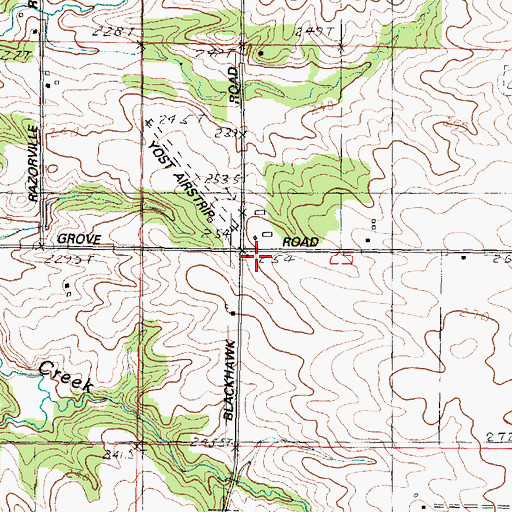 Topographic Map of Pleasant Grove School (historical), IL