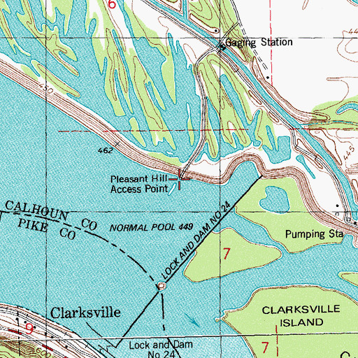 Topographic Map of Pleasant Hill Access Point, IL