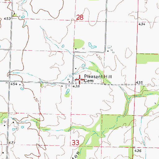Topographic Map of Pleasant Hill Cemetery, IL