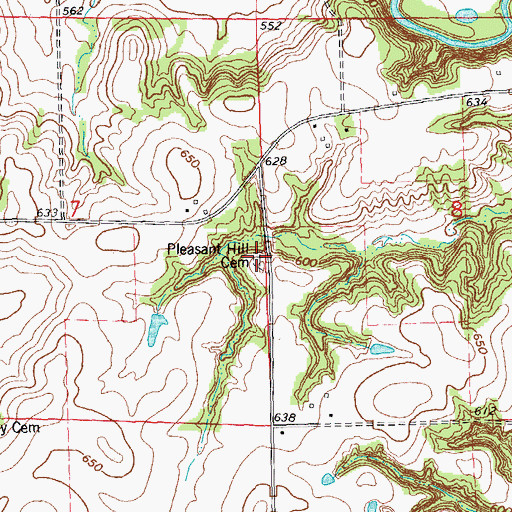 Topographic Map of Pleasant Hill Cemetery, IL