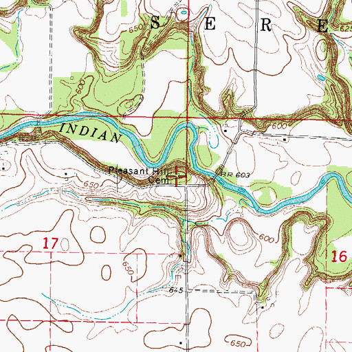 Topographic Map of Pleasant Hill Cemetery, IL