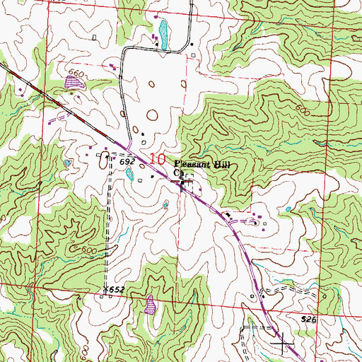 Topographic Map of Pleasant Hill Christian Church, IL