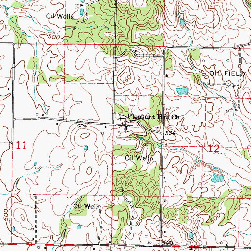 Topographic Map of Pleasant Hill Church, IL