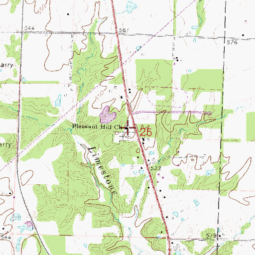 Topographic Map of Pleasant Hill Church, IL