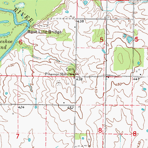 Topographic Map of Pleasant Hill Congregational Church, IL