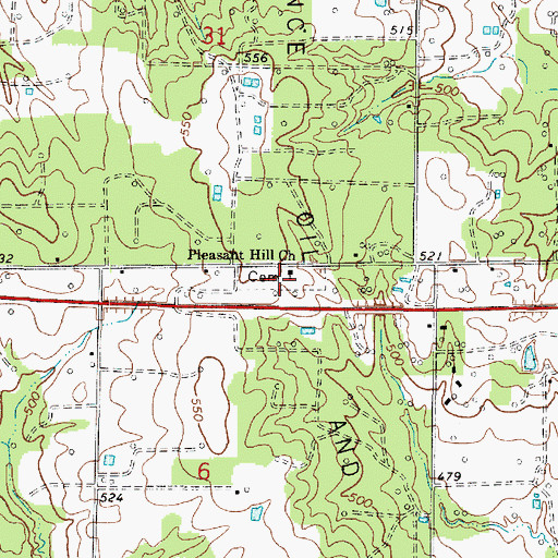 Topographic Map of Pleasant Hill Church, IL