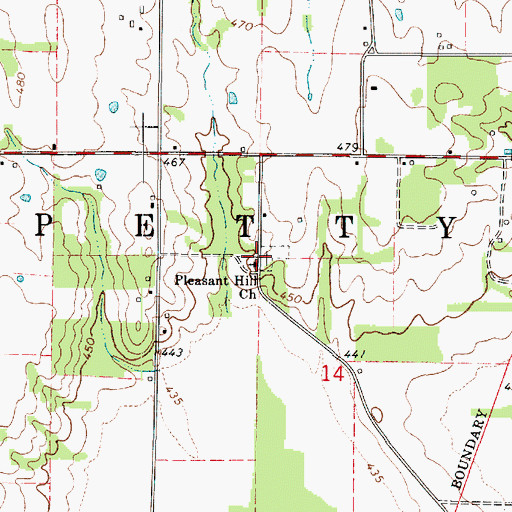 Topographic Map of Pleasant Hill Church, IL