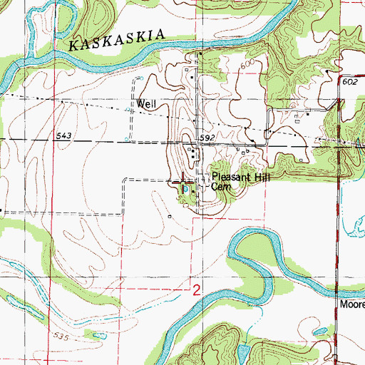 Topographic Map of Pleasant Hill Church (historical), IL