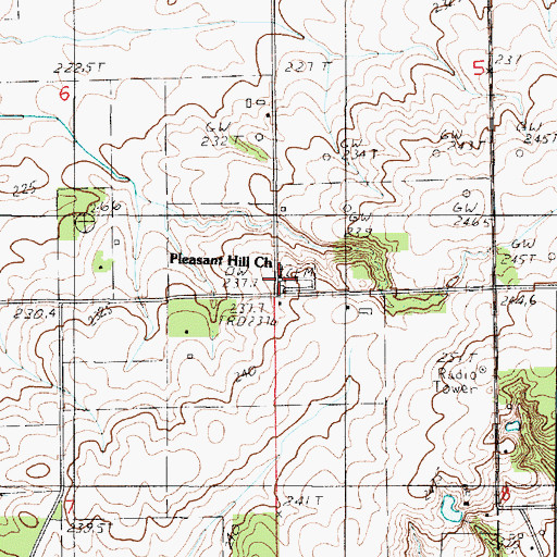 Topographic Map of Pleasant Hill Church, IL