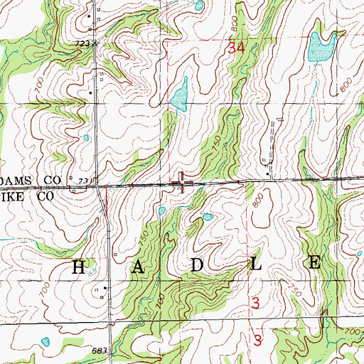 Topographic Map of Pleasant Hill School (historical), IL