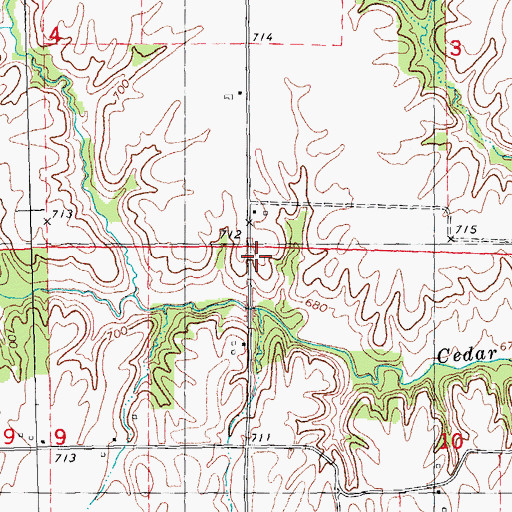 Topographic Map of Pleasant Hill School (historical), IL