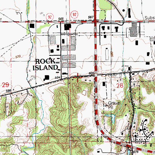 Topographic Map of Pleasant Hill School (historical), IL