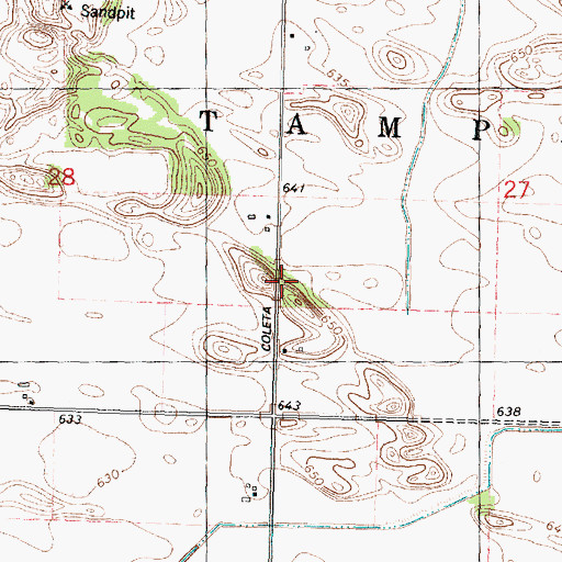 Topographic Map of Pleasant Hill School (historical), IL