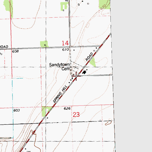 Topographic Map of Pleasant Hill School (historical), IL