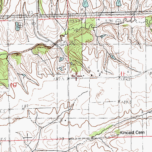 Topographic Map of Pleasant Point School (historical), IL