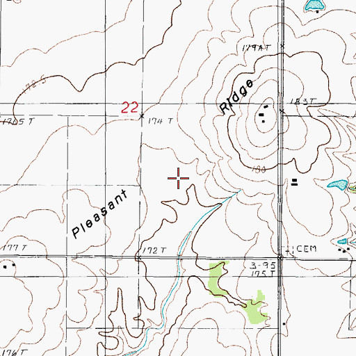 Topographic Map of Pleasant Ridge, IL