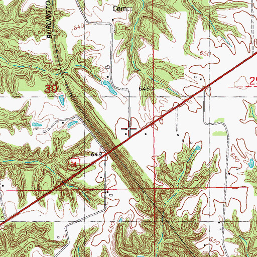 Topographic Map of Pleasant Ridge School (historical), IL