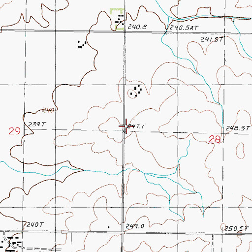 Topographic Map of Pleasant Ridge School (historical), IL