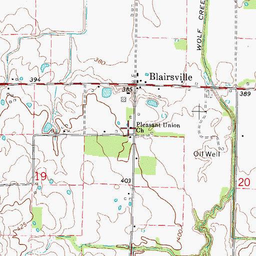 Topographic Map of Pleasant Union Church, IL