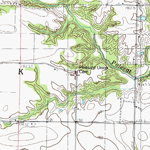 Topographic Map of Pleasant Union School (historical), IL