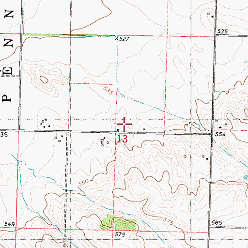 Topographic Map of Pleasant Unity School (historical), IL