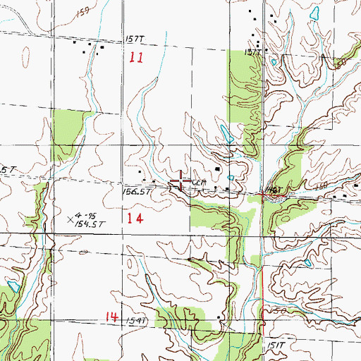 Topographic Map of Pleasant Valley Cemetery, IL