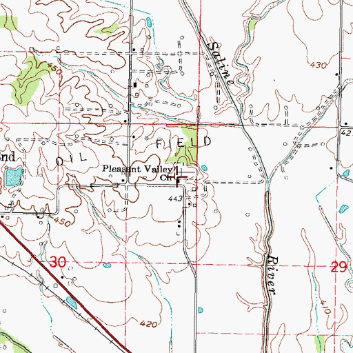 Topographic Map of Pleasant Valley Church, IL