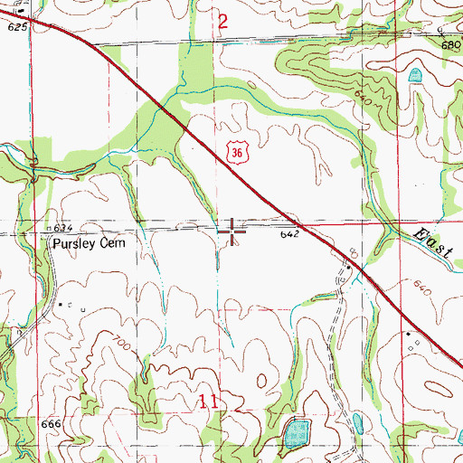 Topographic Map of Pleasant Valley School (historical), IL