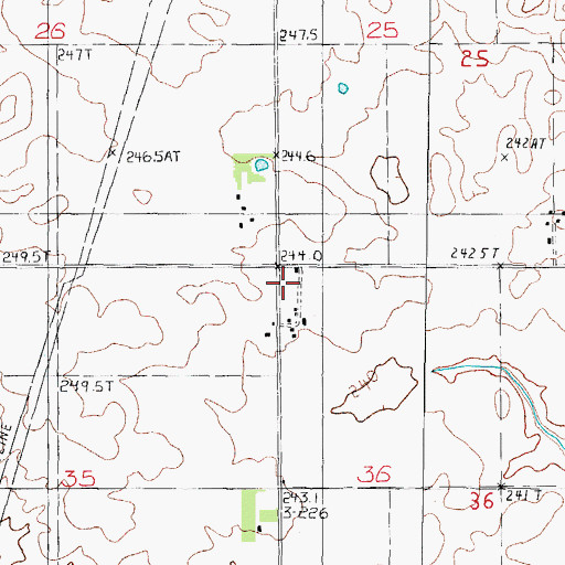 Topographic Map of Pleasant Valley School (historical), IL