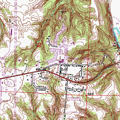 Topographic Map of Pleasant Valley Elementary School, IL
