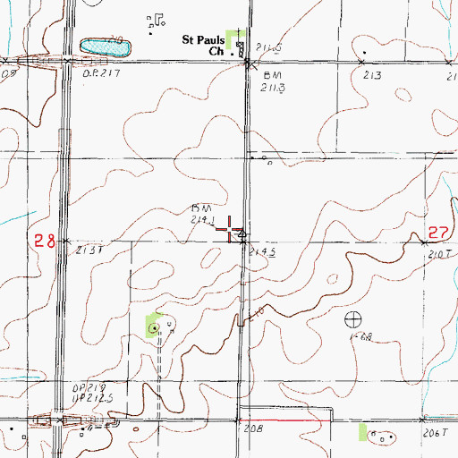 Topographic Map of Pleasant View School (historical), IL