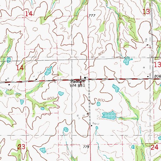 Topographic Map of Pleasant View School (historical), IL