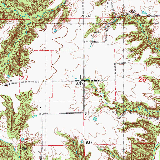 Topographic Map of Pleasant View School (historical), IL