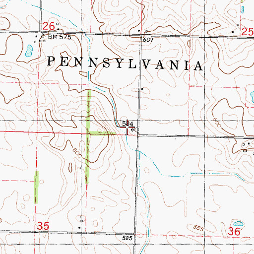Topographic Map of Pleasant View School (historical), IL